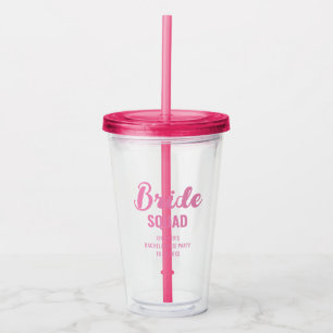 Bride Squad Text Bachelorette Party Bridal Shower Acrylic Tumbler