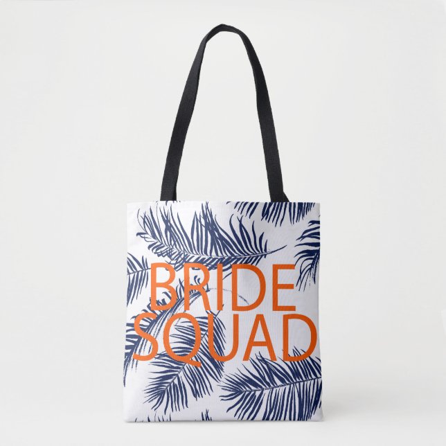 Bride Squad Tropical Blue Tote Bag (Front)
