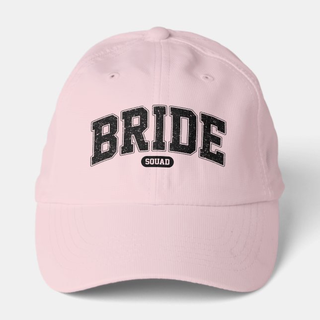 Bride Squad Varsity Typography Bachelorette Party Performance Cap (Front)