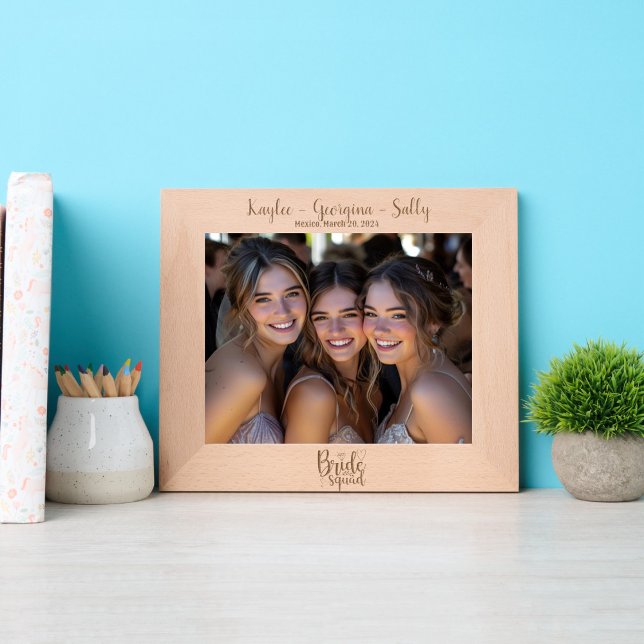 Bride Squad Wedding Bridesmaids Engraved Frames (Creator Uploaded)