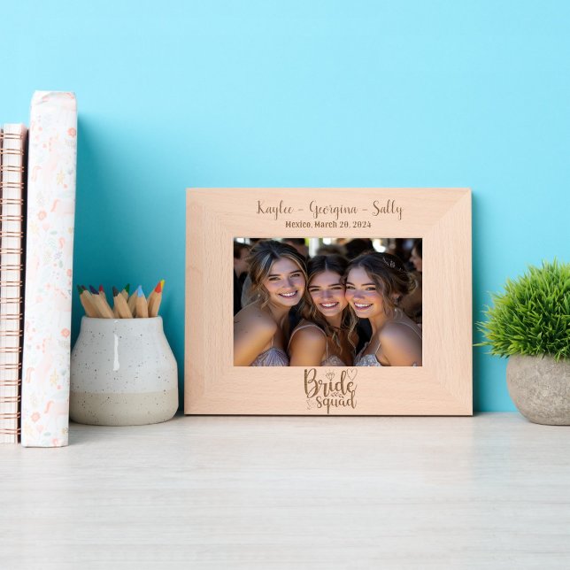 Bride Squad Wedding Bridesmaids Engraved Frames (Creator Uploaded)