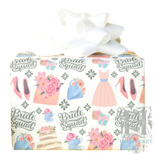 Bride Squad Wedding Gift Wrapping Paper