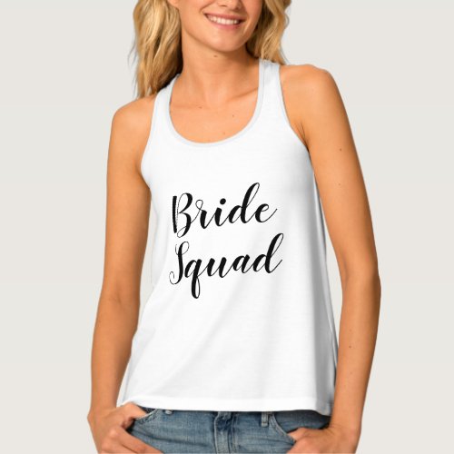 Bride Squad White Stylish Wedding and Engagement Tank Top