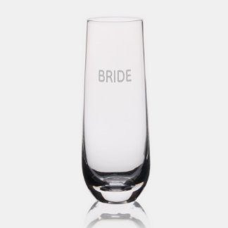 Bride Stemless Champagne Glass | Wedding Day 