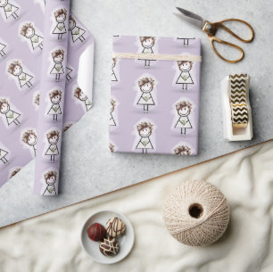 Bride Stick Girl In Sneakers  Wrapping Paper