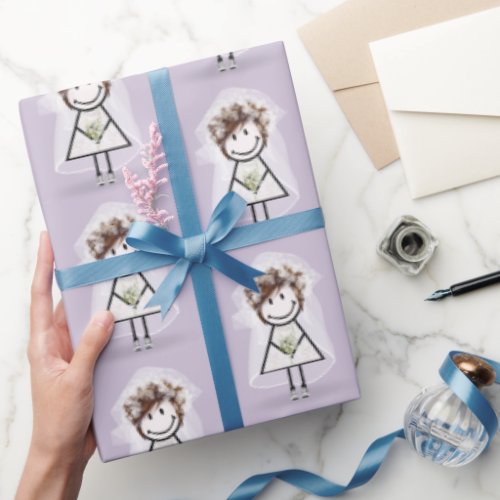 Bride Stick Girl In Sneakers  Wrapping Paper