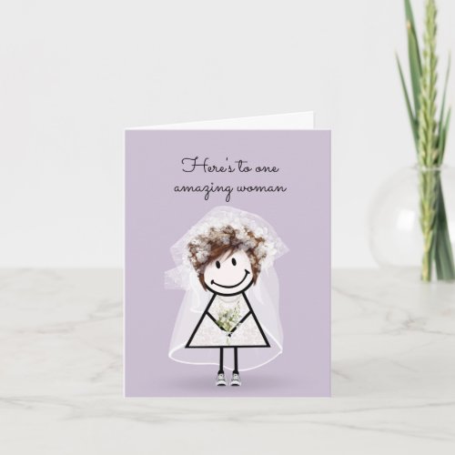 Bride Stick Girl with Sneakers Card