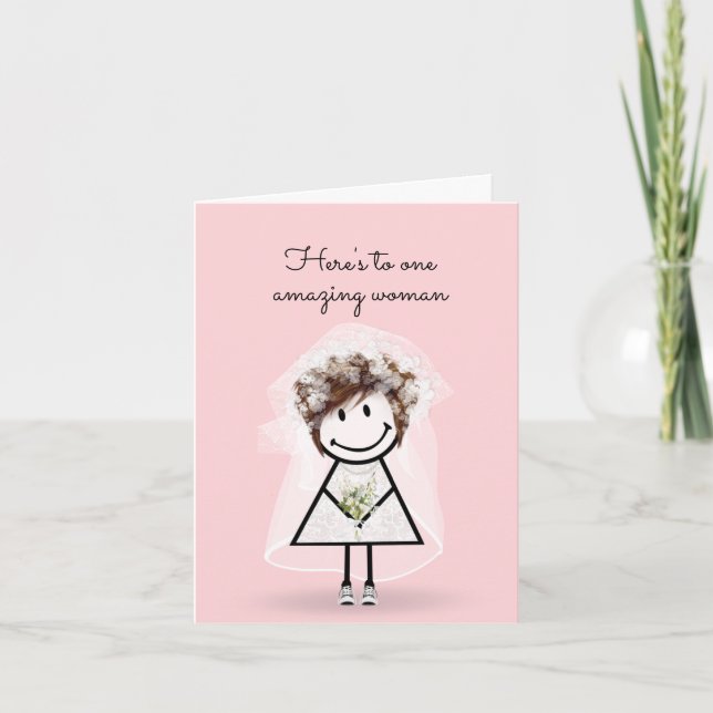 Bride Stick Girl with Sneakers  Card (Front)