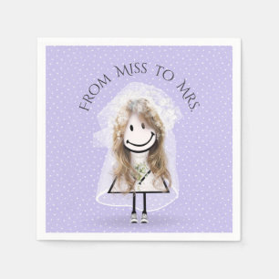 Bride Stick Girl with Sneakers on Dots Napkins