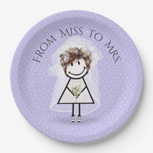 Bride Stick Girl with Sneakers on Dots   Paper Plates