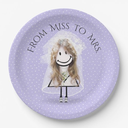 Bride Stick Girl with Sneakers on Dots Paper Plates