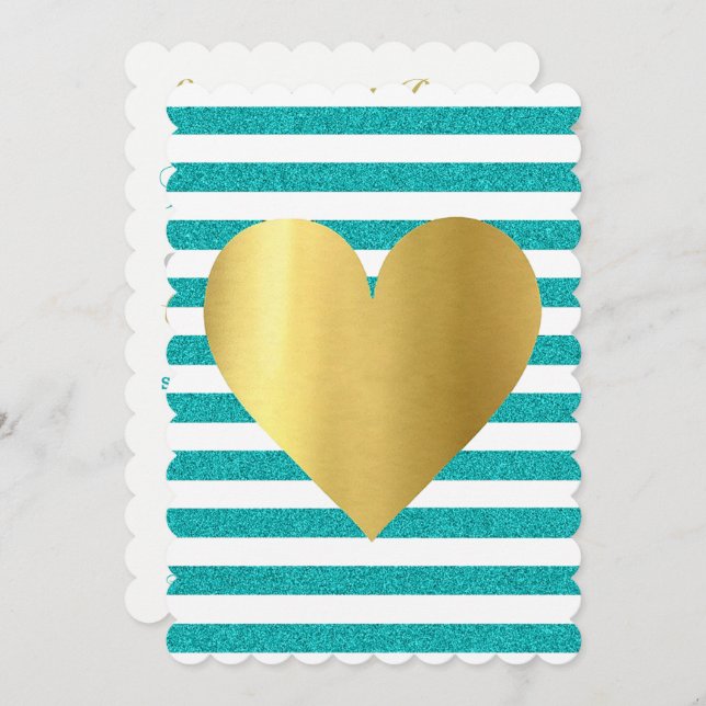 Bride Summer Lovin Teal Blue Soiree Lawn Party Invitation (Front/Back)