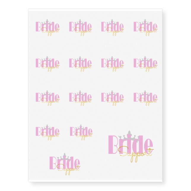 Bride-Support.gif Temporary Tattoos (Front)