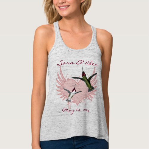 Bride T_shirt Humming Birds  Grunge Heart Tank Top