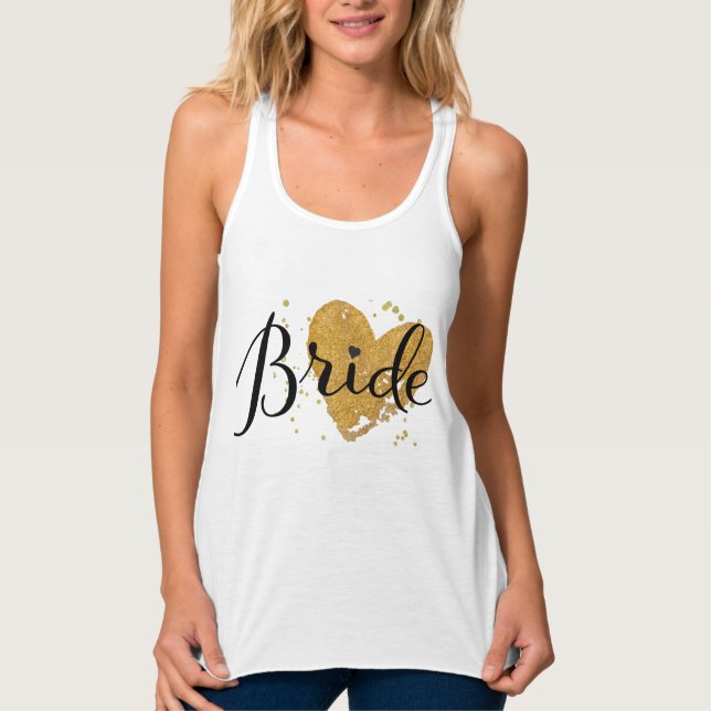 Bride T Shirt with Gold Heart (Front)
