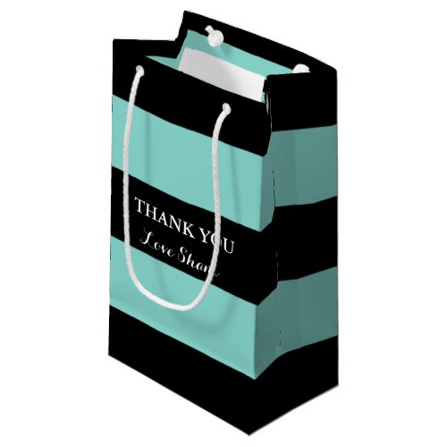 BRIDE Teal Blue And Black Shower Party Small Gift Bag