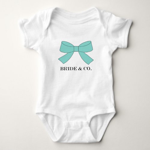 BRIDE Teal Blue Bow Tutu Shower Party Baby Bodysuit