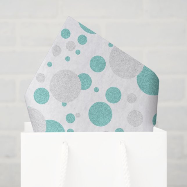 BRIDE Teal Blue Polka Dot Bridal Shower Party Tissue Paper (Gift Bag)