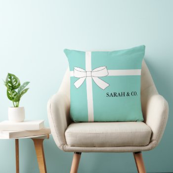 Bride Teal Blue Shower Party Personalize Decor Throw Pillow by Ohhhhilovethat at Zazzle