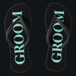 BRIDE Teal Blue Wedding Bridal Party Groom Flip Flops<br><div class="desc">Put a smile on his face when he receives these fun flip flops. Perfect for wedding parties, reception, honeymoon, he will have these for years to come! Look for coordinating bride flip flops for her too. Makes the perfect Jack and Jill party gift, all part of the BRIDE & CO....</div>