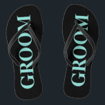 BRIDE Teal Blue Wedding Bridal Party Groom Flip Flops<br><div class="desc">Put a smile on his face when he receives these fun flip flops. Perfect for wedding parties, reception, honeymoon, he will have these for years to come! Look for coordinating bride flip flops for her too. Makes the perfect Jack and Jill party gift, all part of the BRIDE & CO....</div>