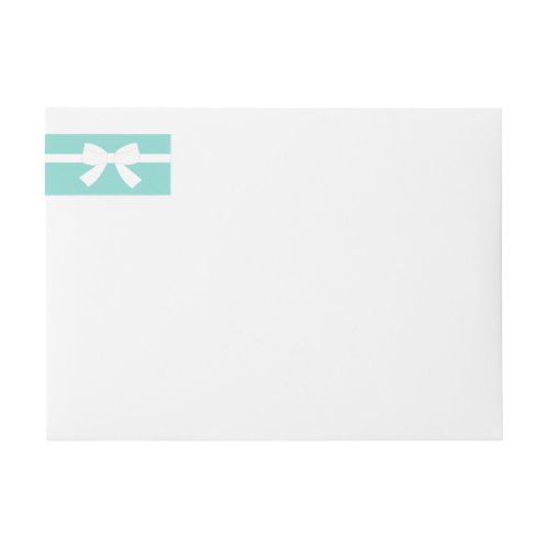 BRIDE Teal Blue White Bow Address Envelope  Wrap Around Label