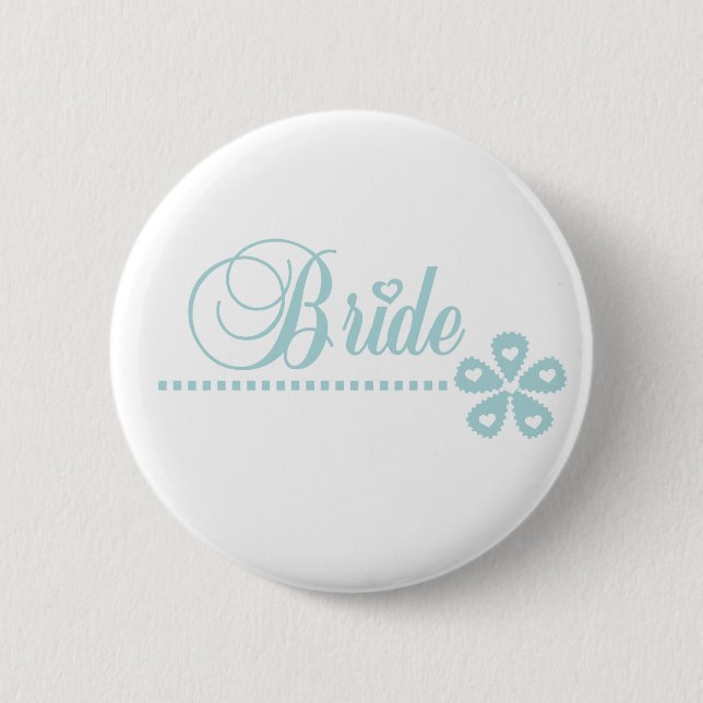 Bride Teal Elegance Button (Front)