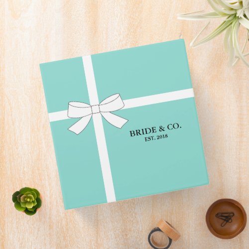 BRIDE Teal Shower Kitchen Party Photo Recipe 3 Ring Binder