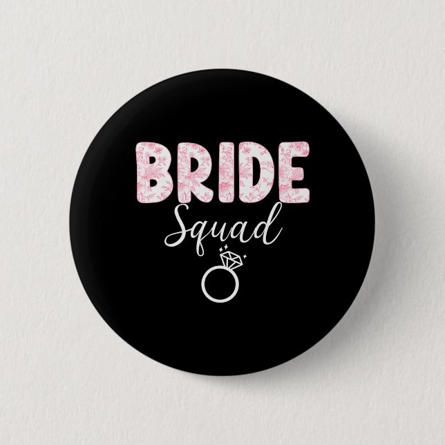 Bride Team Bachelorette Party Coquette Bow Button (Front)
