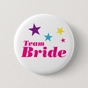 Bride team pinback button