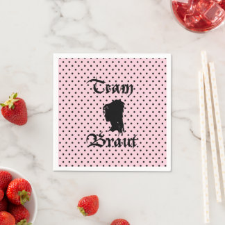 Bride Team Text with Pink Dots Napkins