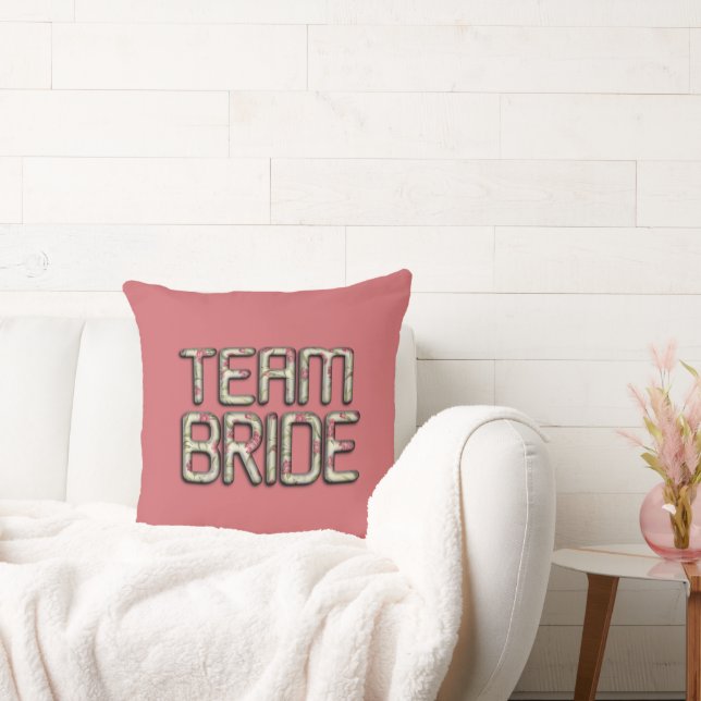 Bride Team Throw Pillow (Couch)