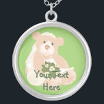 Bride Teddybear Necklace<br><div class="desc">Personalize this customizable wedding-day teddy bear necklace with your own name and text</div>