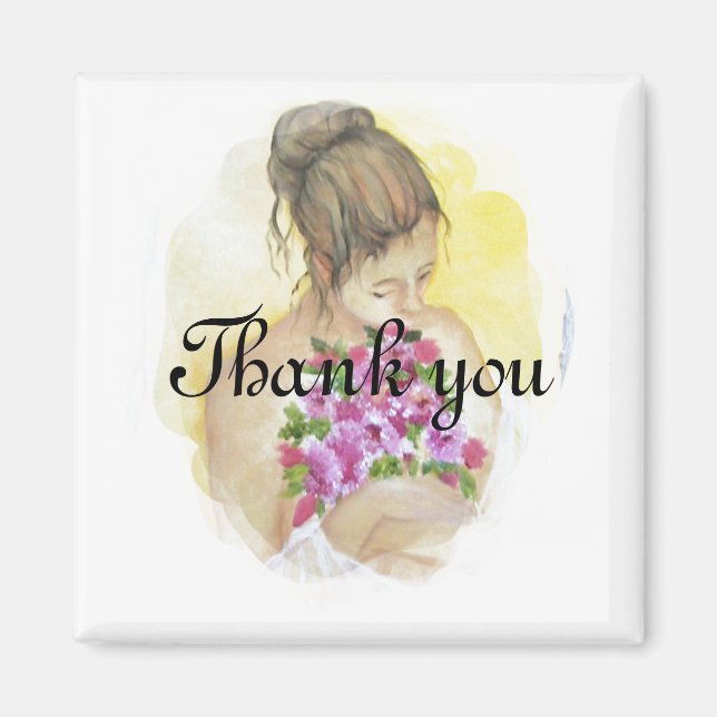 BRIDE  thank you wedding favor Magnet (Front)