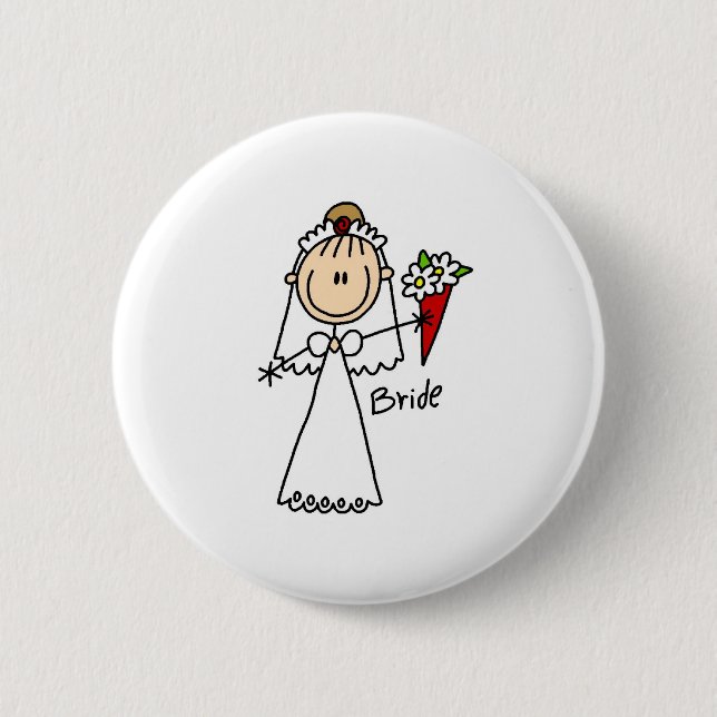 Bride Throwing The Bouquet Button (Front)