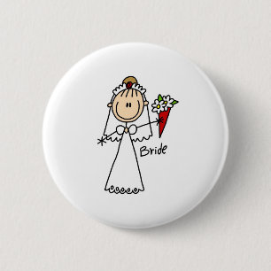 Bride Throwing The Bouquet Button