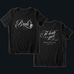 Bride Til Death Do Us Part Skull Goth Wedding Tri-Blend Shirt<br><div class="desc">Bride t-shirt for a goth wedding with bride printed across the chest in a swirly calligraphy script with a skull in one of the loops. On the back, Til death to us part with your names and wedding date. Personalized til death do us part t-shirt for the bride, printed on...</div>