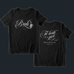 Bride Til Death Do Us Part Skull Goth Wedding Tri-Blend Shirt<br><div class="desc">Bride t-shirt for a goth wedding with bride printed across the chest in a swirly calligraphy script with a skull in one of the loops. On the back, Til death to us part with your names and wedding date. Personalized til death do us part t-shirt for the bride, printed on...</div>