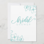 Bride To Be, Aqua Blue Bridal Shower Invitations (Back)