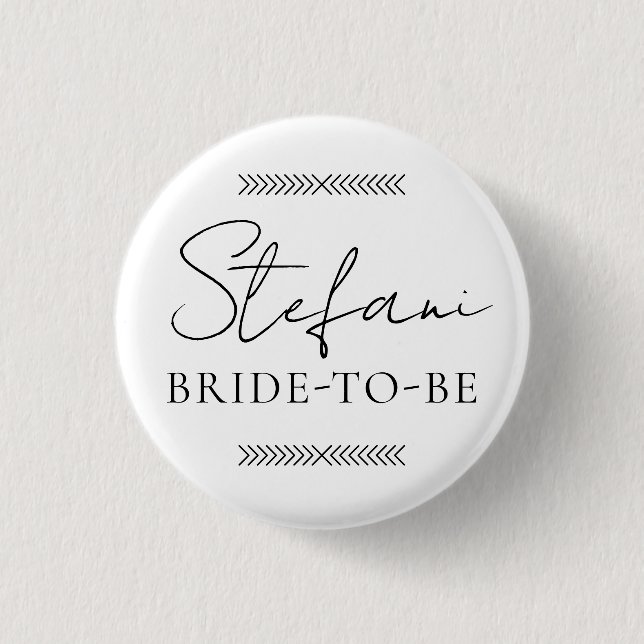 Bride-To-Be Bachelorette Hen Party Badge Button (Front)