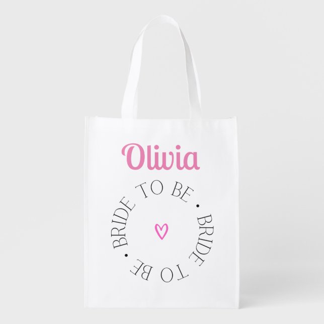 BRIDE TO BE - Bachelorette/Hen party  Grocery Bag (Front)