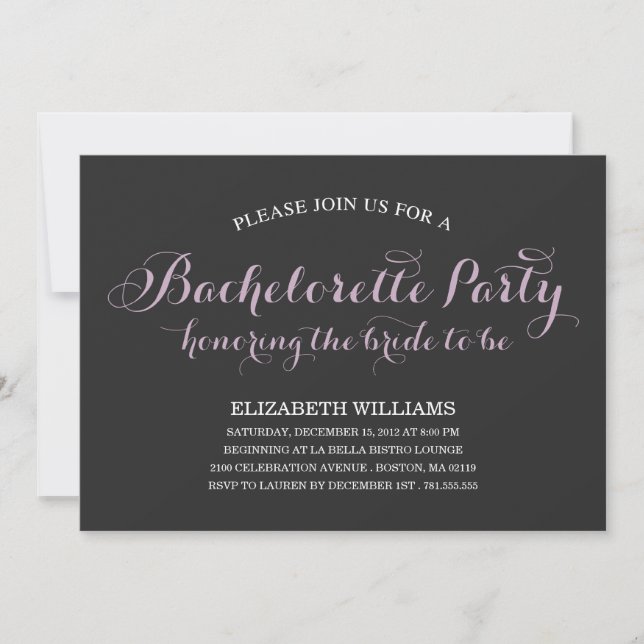 BRIDE TO BE | BACHELORETTE PARTY INVITATION (Front)