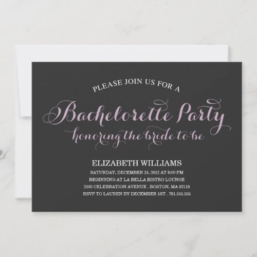 BRIDE TO BE | BACHELORETTE PARTY INVITATION
