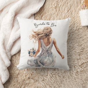 Bride To Be Beautiful Bride Watercolor Arto Throw Pillow