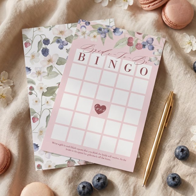 Bride-To-Be Bingo Berry Sweet Bridal Shower Game (Bride-To-Be Bingo Berry Sweet Bridal Shower Game)