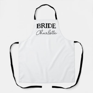 Bride To Be Black And White Bachelorette Apron