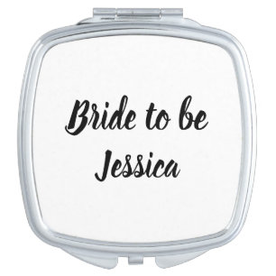 Bride to be Black Elegant Script Name Weddings Compact Mirror