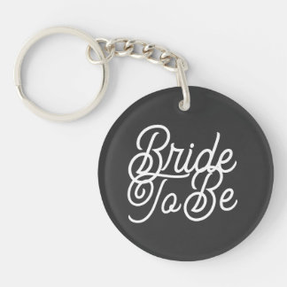 Bride To Be Black White Acrylic Keychain Minimal