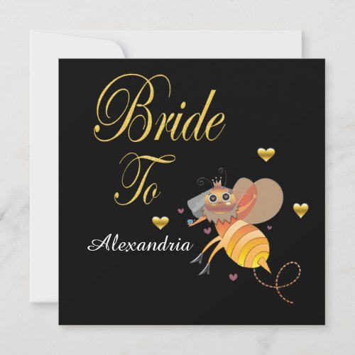 Bride To Be Bridal Personalize Flat Card