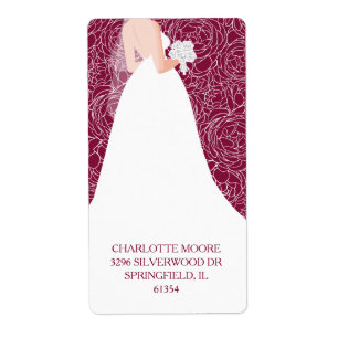 Bride to Be Bridal Shower Cranberry Return Address Label